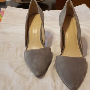 Light gray d'orsay 4 inch pumps